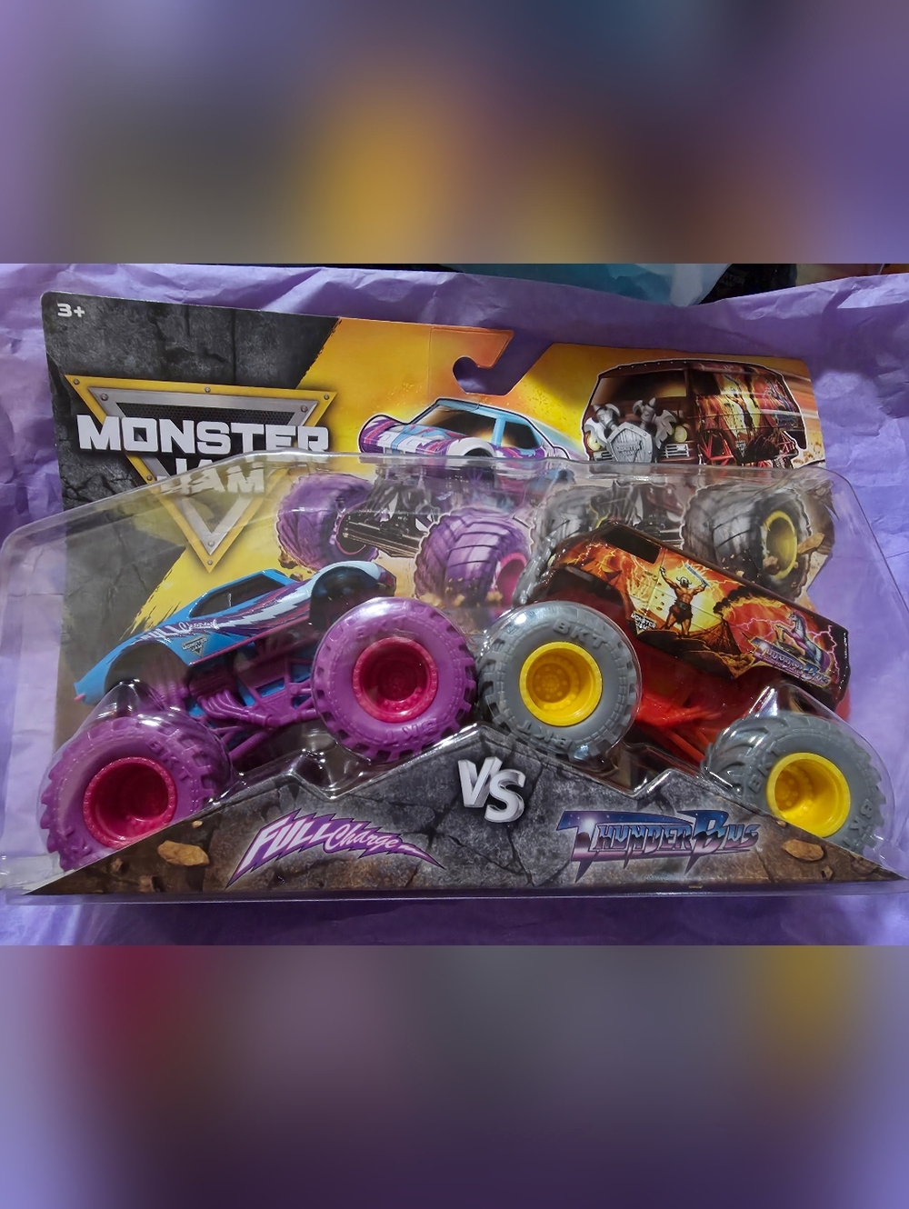 💜🩵 Monster Jam Kids Monster Truck Playset - Purple & Blue